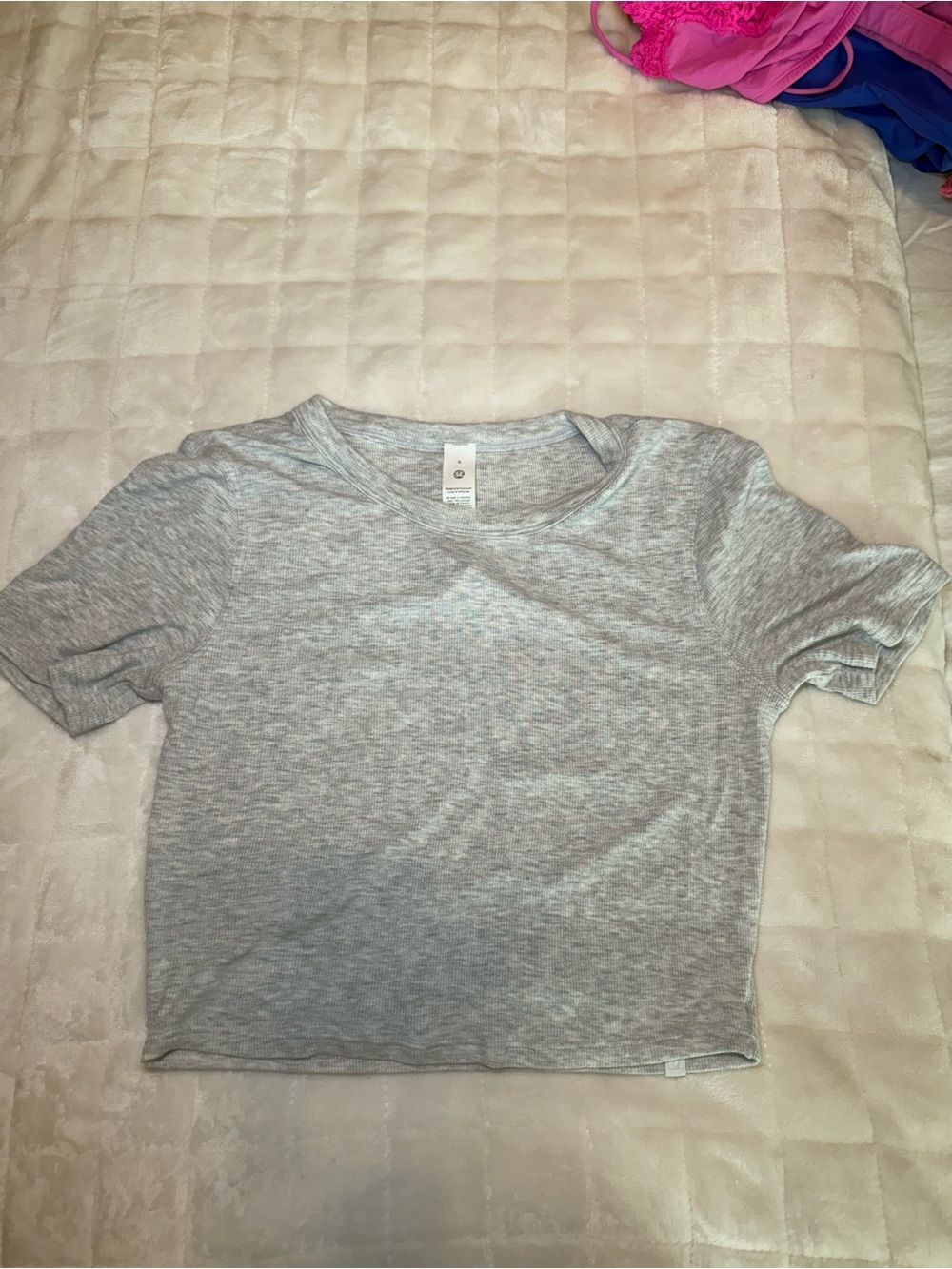 lululemon athletica Hold Tight Straight Hem Crop Tee - Ultra Light Grey